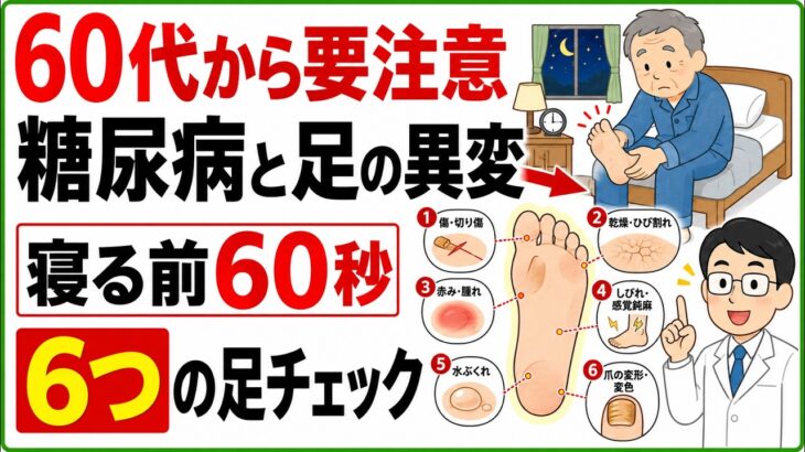 【60代から要注意】糖尿病と足の異変｜寝る前60秒で確認したい6つの足チェック