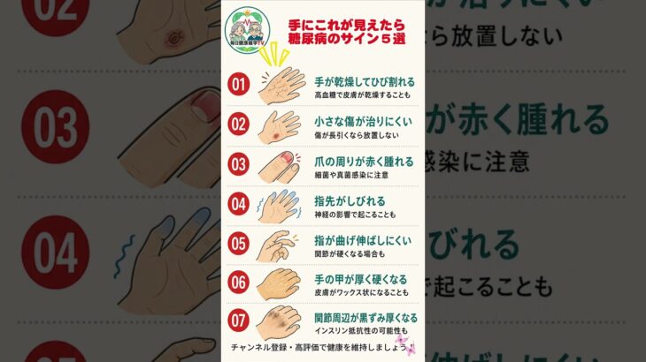 手にこれが見えたら糖尿病のサイン7選#健康#食生活#予防#予防治療#雑学