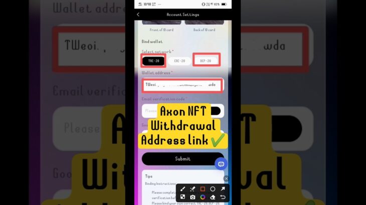 Axon NFT Me Withdrawal Address Link Kaise Kare || Axon NFT Me Withdrawal Address Add Kaise Kare