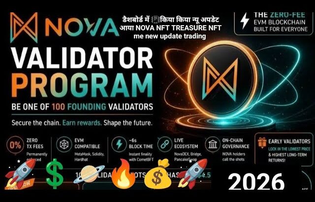डैशबोर्ड में 📳किया किया न्यू अपडेट आया NOVA NFT TREASURE NFT me new update trading