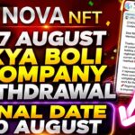 Nova Nft New Update Today 17 August | Nova Nft Withdrawal Update | Treasure Nft Update | Nova Nft