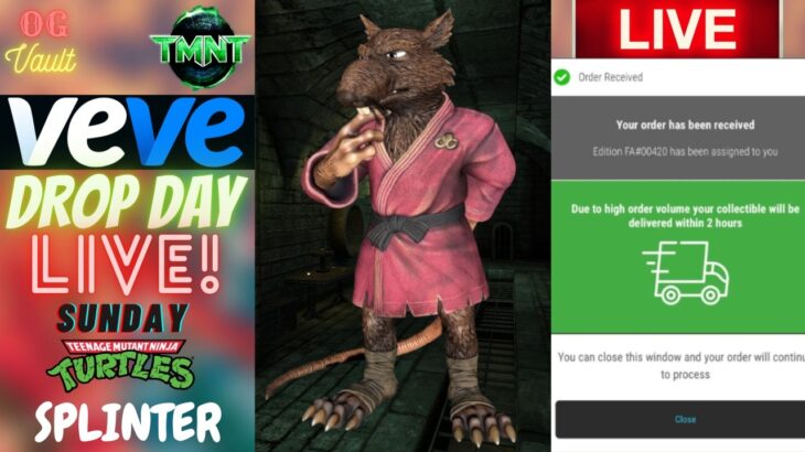 VeVe Drop Day LIVE! TMNT Splinter FA Blind Box Digital Collectibles NFT Drop! + Candy Pack Openings!