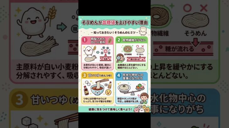 そうめんと血糖値　#理学療法士 #健康 #kindle #血糖値 #糖尿病
