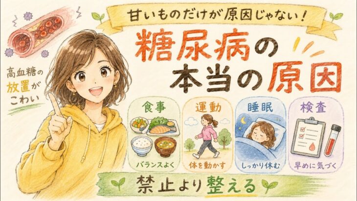 【甘いものだけが原因じゃない】糖尿病の本当の原因
