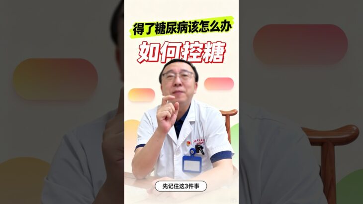 【得了糖尿病該怎麽辦 如何控糖？】 一定要記住這三件事情！#控制血糖 #控糖飲食 #血糖高 #高血糖如何控制 #高血糖飲食 #血糖高能吃的食物