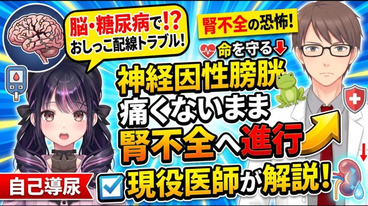 【神経因性膀胱】脳や糖尿病とおしっこの深い関係！痛くないまま腎不全へ進む「配線トラブル」の恐怖と命を守る最新治療・自己導尿を現役医師が完全解説 🧠🩺💧