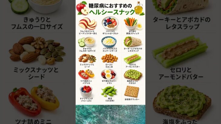 🍎 糖尿病人におすすめ！健康的で血糖値にやさしいおやつ12選 🥑✨ #shorts #糖尿病食品 #健康食品