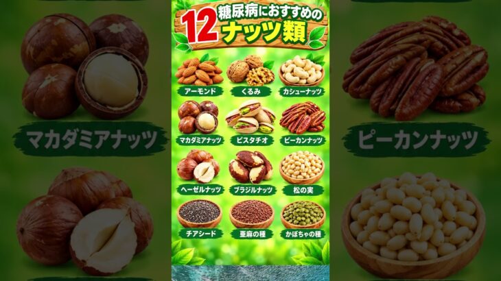 🥜 糖尿病の方におすすめのナッツ12選！血糖値を意識した健康的な食生活 #糖尿病食 #shortsfeed