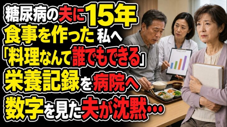 夫の糖尿病に合わせ15年食事を作った私へ「料理なんて誰でもできる」と言われた。私は栄養指導の記録を病院へ持って行った――翌朝、管理栄養士が数字を示すと夫は箸を置いた