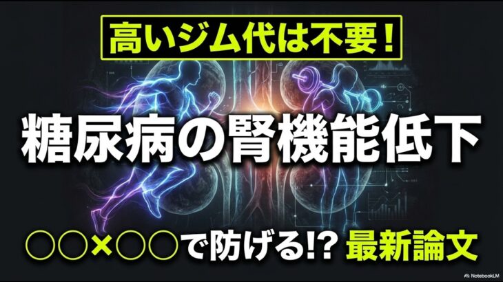 【2026年最新論文】透析リスクを激減させる！糖尿病の腎臓を守る魔法の「〇〇×〇〇」運動プログラム