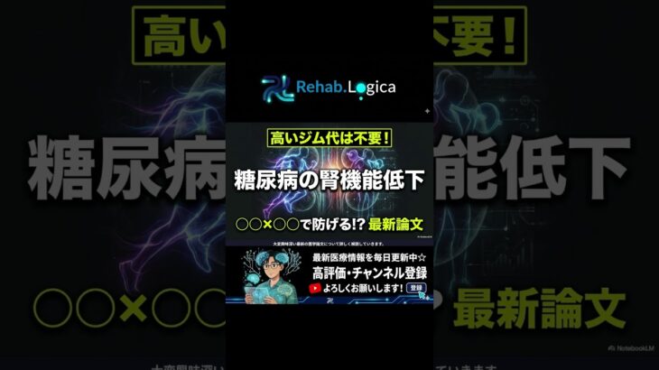 【2026年最新論文】透析リスクを激減させる！糖尿病の腎臓を守る魔法の「〇〇×〇〇」運動プログラム  #糖尿病 #DM #慢性腎臓病 #CKD #eGFR  #筋トレ #有酸素運動