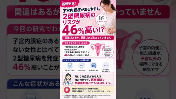子宮内膜症がある女性は要注意？糖尿病リスク46％増の研究 #医療ニュース　 #健康ニュース