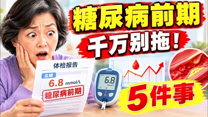 查出糖尿病前期别慌！内分泌科医生公开5大关键方法把血糖拉回来，现在开始还来得及！#糖尿病前期 #控血糖 #降血糖  #糖尿病饮食 #控糖饮食 #餐后血糖 #空腹血糖 #中老年健康 #60岁健康