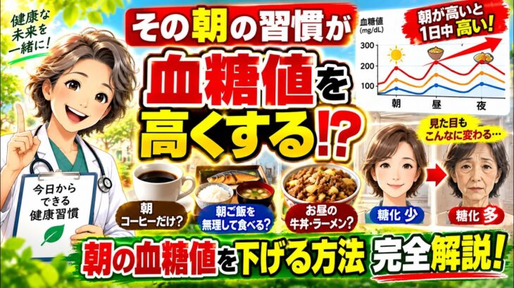 【糖尿病専門医が警告】朝の血糖値が高い人に共通する5つの習慣！知らずに続けると1日中高血糖に？