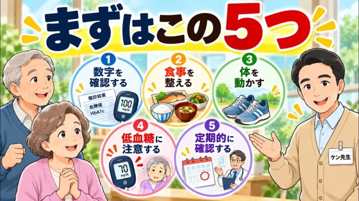 糖尿病、結局何をすればいい？60歳から始めたい毎日の5つの習慣