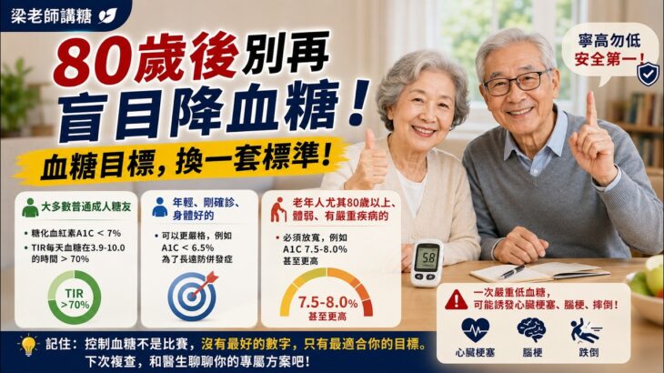 80歲後別再盲目降血糖！老年糖尿病，血糖控制太低反而危險