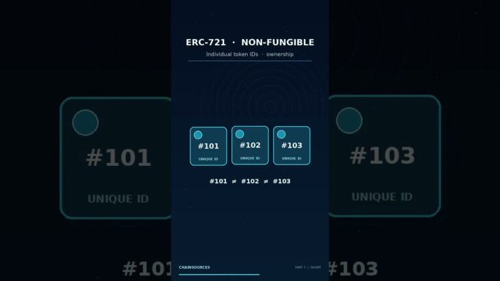 ERC-20 vs ERC-721 in 40 Seconds | Fungible vs Unique Tokens #shorts
