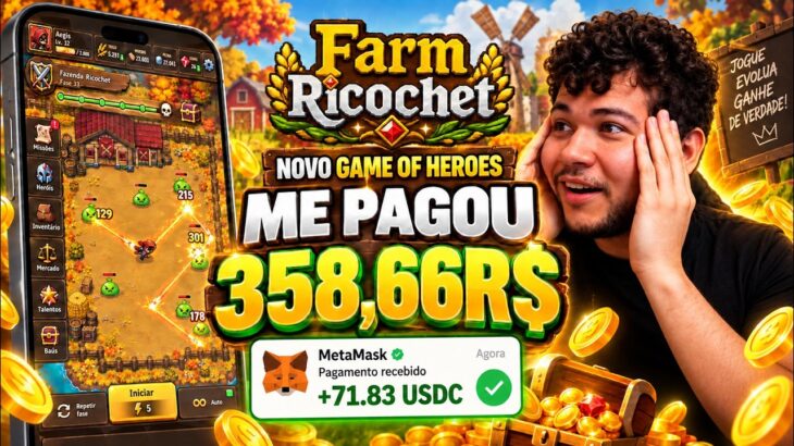 ESSE JOGO NFT GRÁTIS MOBILE AINDA ESTÁ PAGANDO! 🔥 Farm Ricochet
