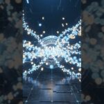 Futuristic 10M Linkers NFT releasing streams of glowing digital tokens toward #InterLink #ITLG #ITL