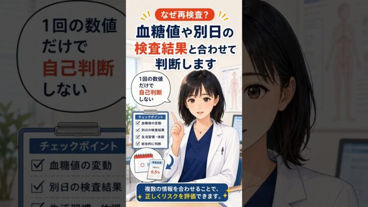 HbA1c 6.5％って糖尿病？【健診結果の見方】 #健康診断 #生活習慣病 #内科＃糖尿病