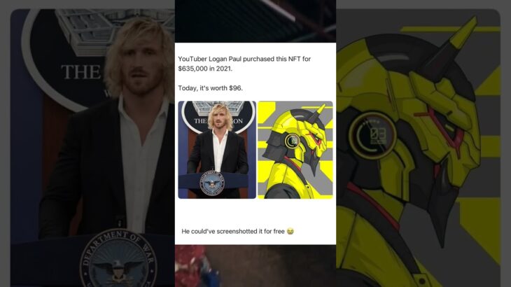 Logan Paul’s $635K NFT Is Now Worth Just $96! 😳 #NFT #Viral #Shorts