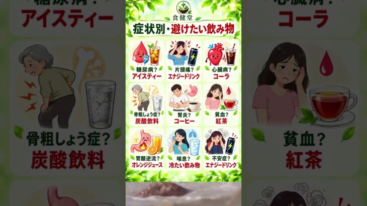 要注意⚠️ 病気を悪化させるNGドリンク｜糖尿病・片頭痛・心臓病対策