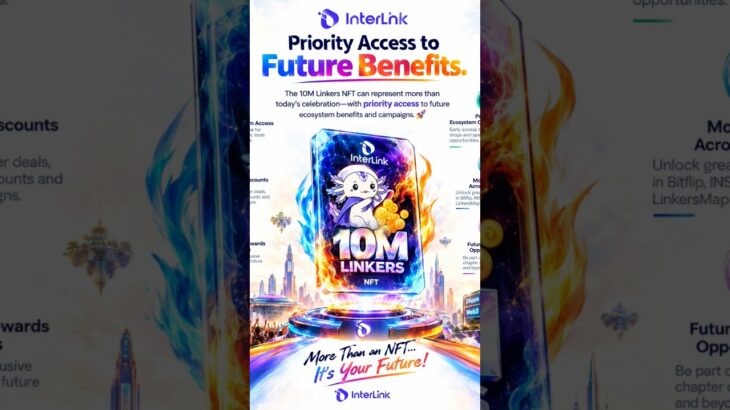 Priority Access to Future Benefits.The 10M Linkers NFT can represent. 🚀#InterLink #ITLG #ITL