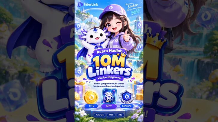 Reward 10M Linkers hadir! Dapatkan 1 ITL, NFT & Lencana. #InterLink #ITLG #ITL