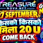TREASURE NOVA NFT NEW UPDATE TODAY | Nova Nft Withdrawal Update Today/Treasure Nft New Update/ NFT