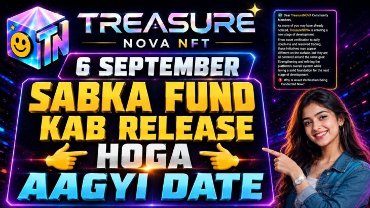 Treasure Nft/Nova Nft New Update Today 6 September/Nova Nft Withdrawal Update | Treasure Nft Update