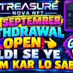 Treasure Nova Nft New Update Today 9 September | Nova Nft Withdrawal Update/Treasure Nft New Update