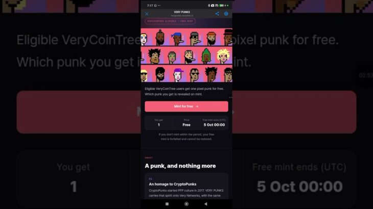 Verychat Punk NFT – how to claim & be eligible / NFT price