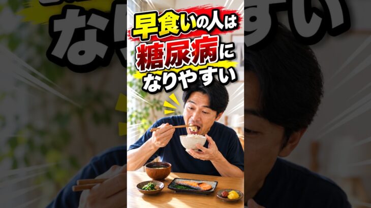 早食いの人は要注意！糖尿病のリスクが高まります #shorts #糖尿病 #血糖値スパイク #大食い