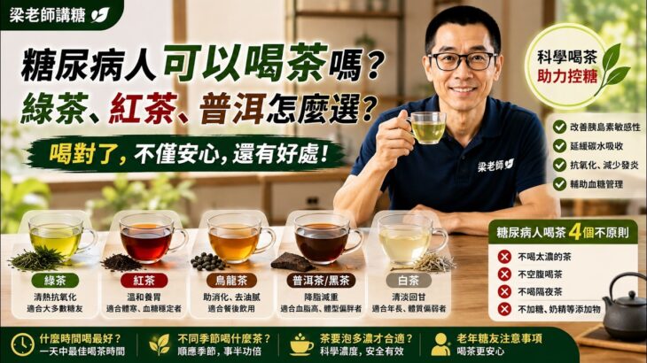 糖尿病人可以喝茶嗎？綠茶、紅茶、普洱怎麼選？醫生一次講清楚
