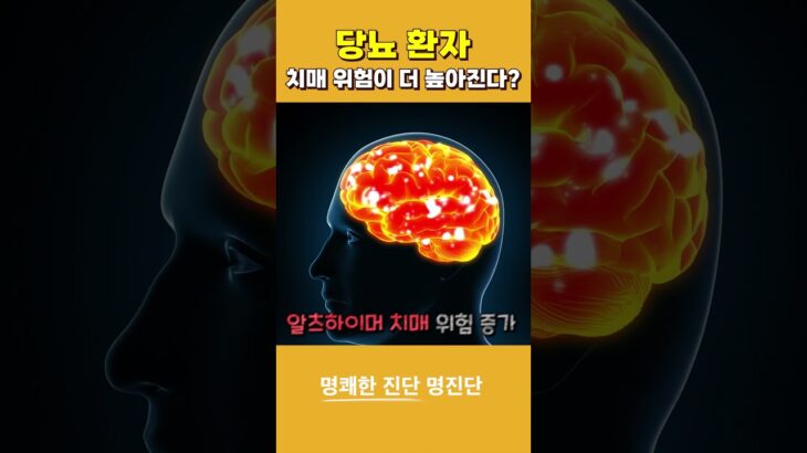 당뇨 있으면 치매 위험도 높아질까요?｜혈당 관리가 중요한 이유