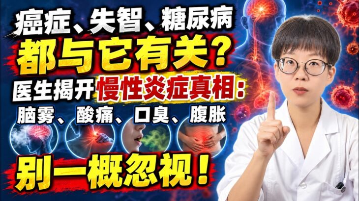 癌症、失智、糖尿病都与它有关？医生揭开慢性炎症真相：脑雾、酸痛、口臭、腹胀别一概忽视！【安澜谈健康】#慢性炎症 #低度炎症 #脑雾 #身体酸痛 #口臭 #腹胀 #牙周健康 #肠道健康 #均衡饮食