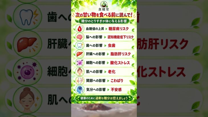 砂糖が体に与える本当の影響⚠️｜糖尿病・認知症のリスクとは？
