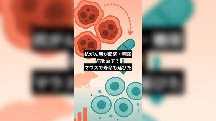 抗がん剤が肥満・糖尿病を治す？マウスで寿命も延びた