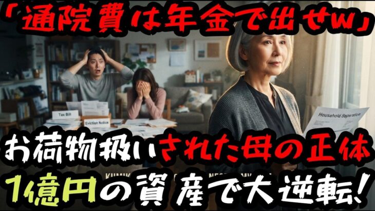 【スカッとする話】 通院費は年金で出せw 糖尿病の母を家畜扱いする嫁。5分後、母の【1億円】の資産が判明し 今すぐ出ていけ 【スカッとする話】
