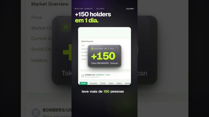 +150 HOLDERS em 1 dia! 📈 Solana Bombers ($BOMBERS) não para de crescer