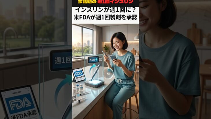 インスリンが毎日から週1回に！？米FDAが新たな週1回製剤を承認#医療ニュース #糖尿病 #インスリン #新薬 #FDA