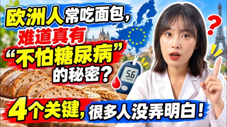 欧洲人常吃面包，难道真有“不怕糖尿病”的秘密？4个关键，很多人没弄明白！【安好人生】#糖尿病科普 #血糖管理 #糖尿病预防 #全麦面包 #黑麦面包 #酸种面包 #无蔗糖 #碳水化合物 #主食选择