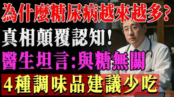 為什麼糖尿病患者越來越多？醫生告訴你真相，其實與糖無關，這4種調味品要少吃！