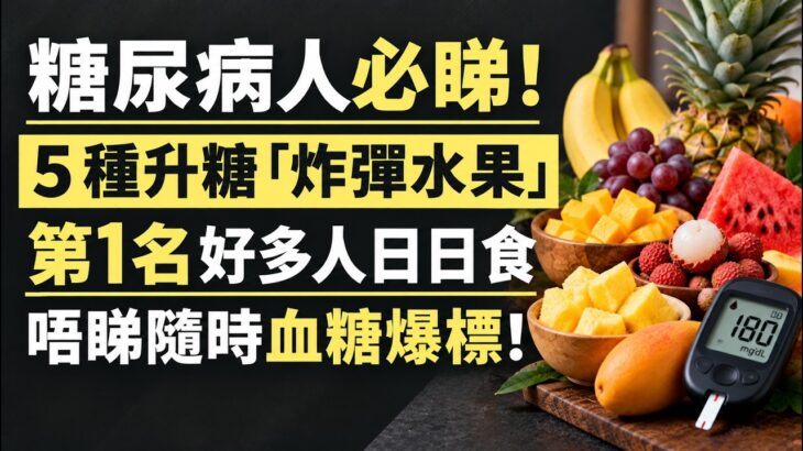有糖尿病，水果究竟點食先啱？這5種水果要特別留意！記住4個黃金法則，避免血糖大幅波動，唔使因為怕血糖高就完全戒水果！#降血糖生果 #控制血糖方法 #糖尿病人食咩好 #降糖貼士 #健康飲食推介