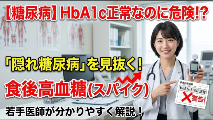 【糖尿病】ヘモグロビンA1cは正常なのに危険！？食後高血糖（スパイク）と隠れ糖尿病を見抜く方法
