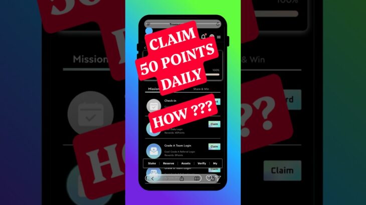 Claim 50points daily on TreasureNova NFT and can redeem/ participate daily in lottery