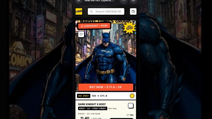 Dark Knight Figurine & Comocbook series NFT coming soon #batman #comics #shorts