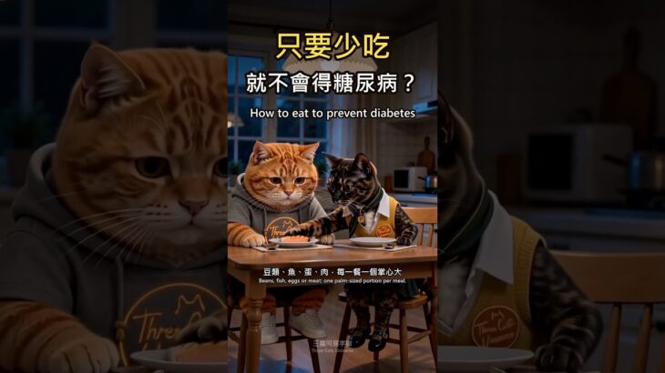 只要少吃就不會得糖尿病？吃對份量才有用 🍚 How to Eat to Prevent Diabetes｜三貓同居宇宙 #Shorts