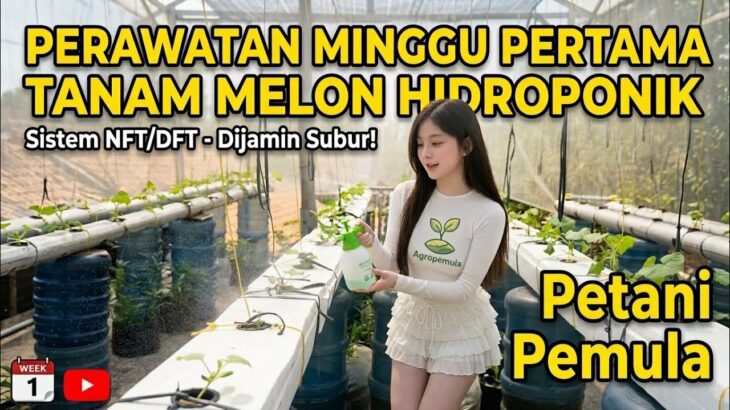 PERAWATAN MELON MINGGU PERTAMA TANAM MELON HIDROPONIK NFT/DFT