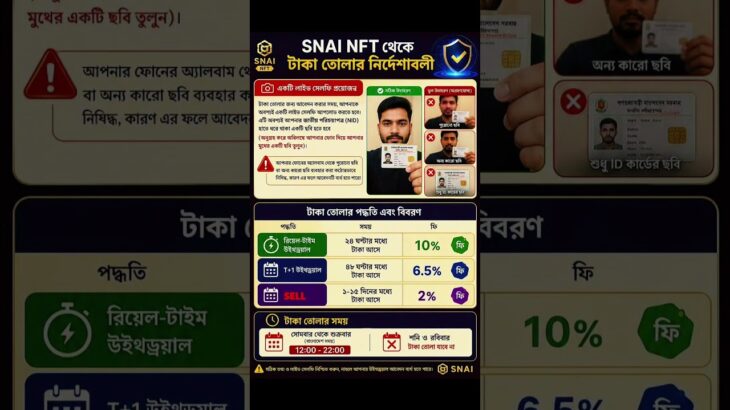 SNAI NFT থেকে সঠিকভাবে টাকা তোলার নির্দেশাবলী